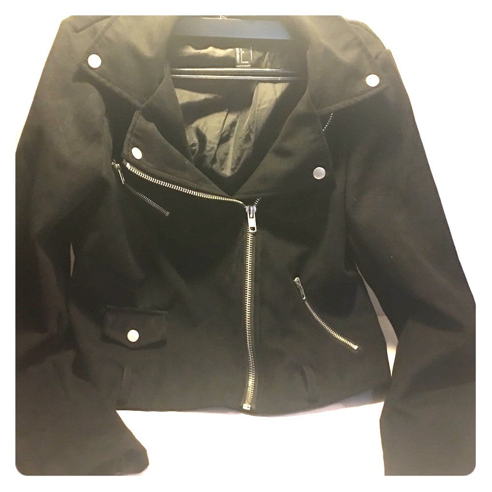 Black suede zip up bomber jacket
